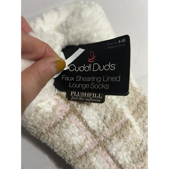 Cuddl Duds Faux Shearling Lined Slipper Lounge Socks - Picture 4 of 5